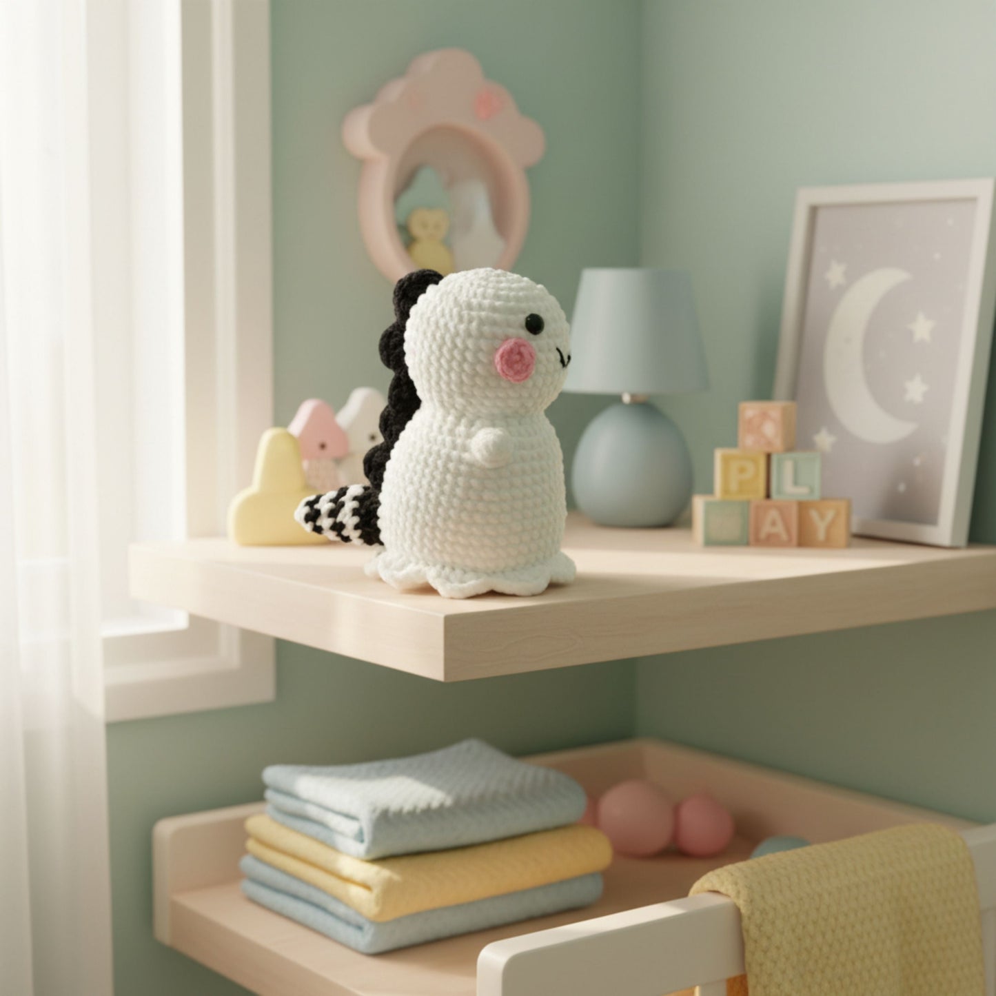 Baby Ghost Dino Crochet Pattern