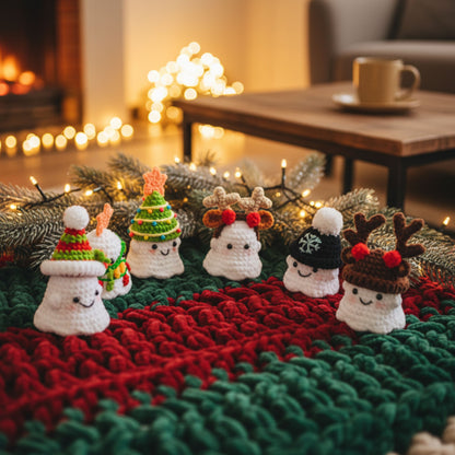 6 in 1 Christmas Ghost Pattern