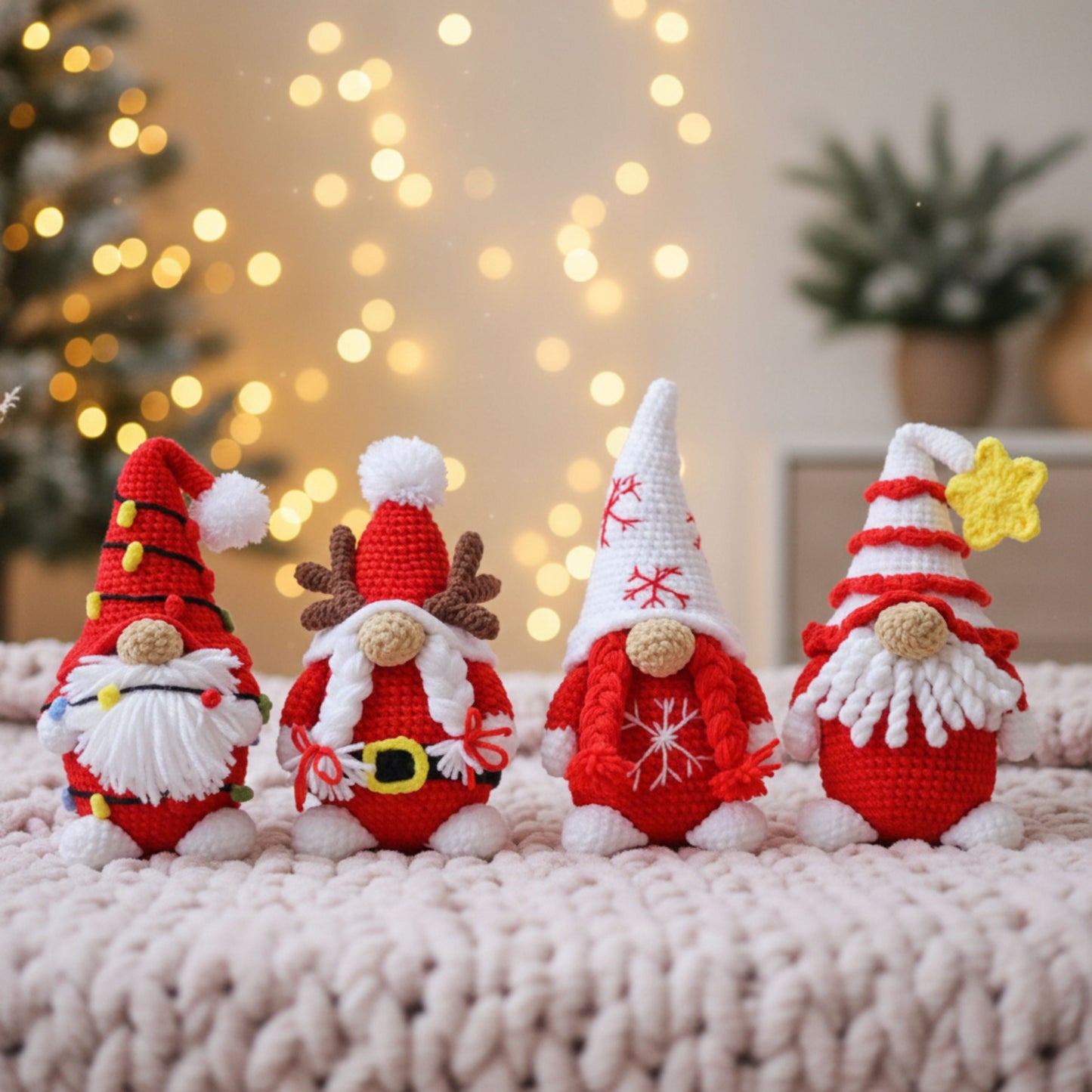 Red Crochet Christmas Gnome Pattern