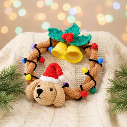 Dachshund Wreath Christmas Pattern