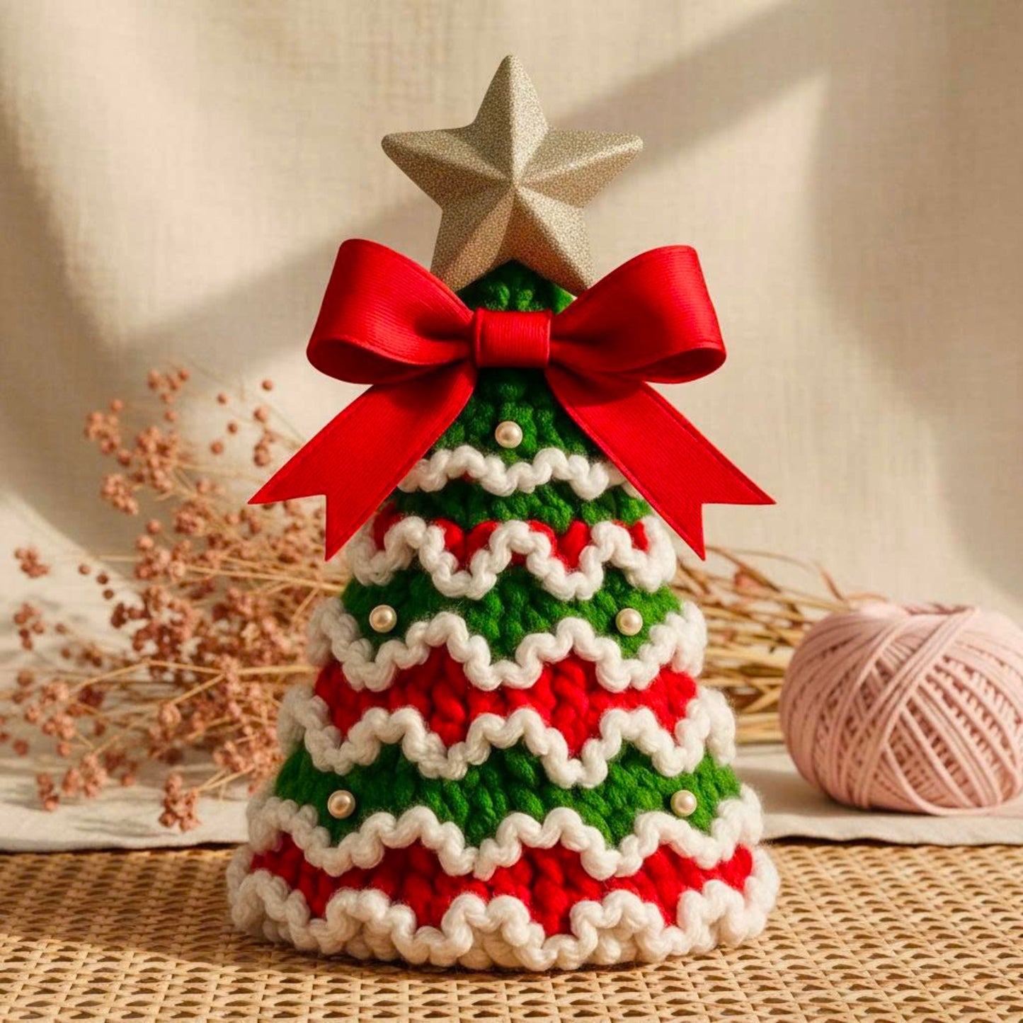 Cozy Ribbon Christmas Tree Crochet Pattern