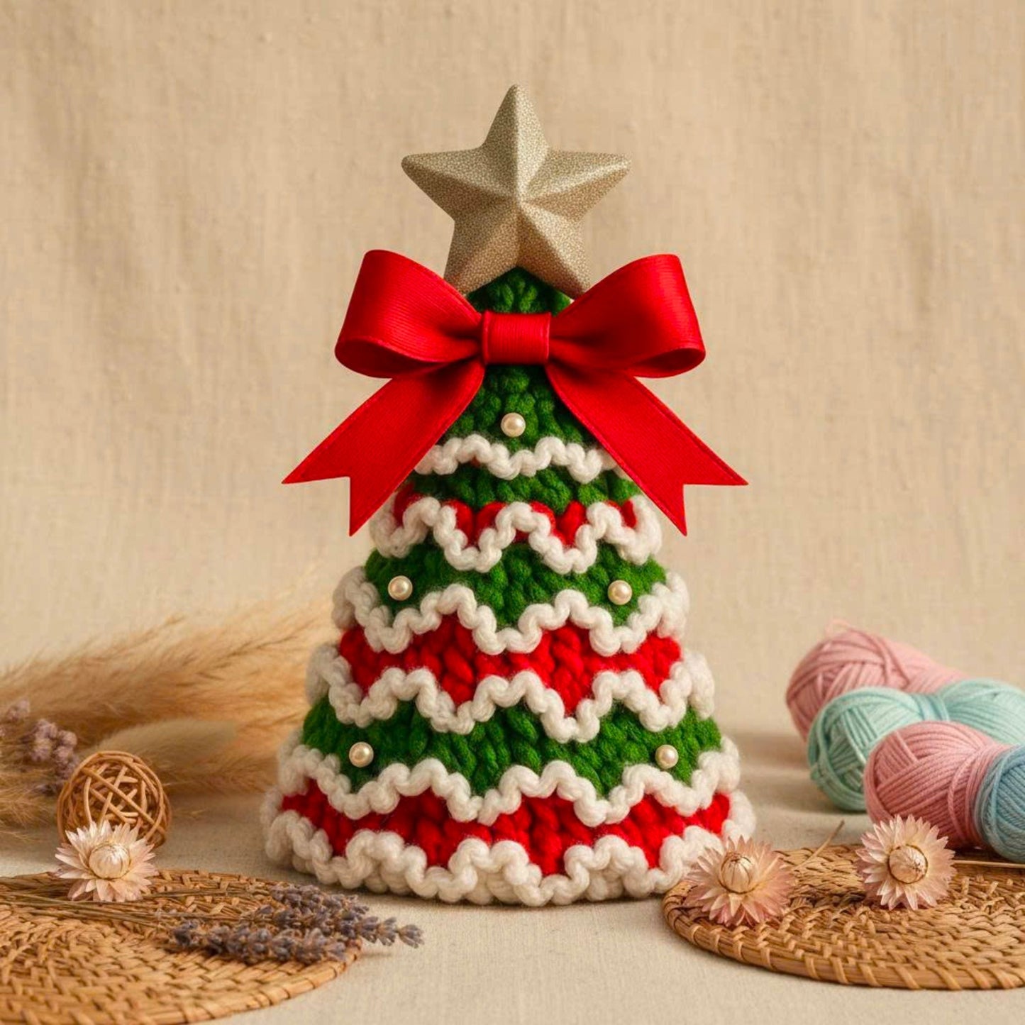Cozy Ribbon Christmas Tree Crochet Pattern