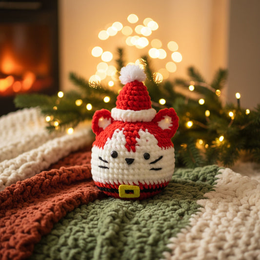 Santa Cat Ornament Crochet Pattern