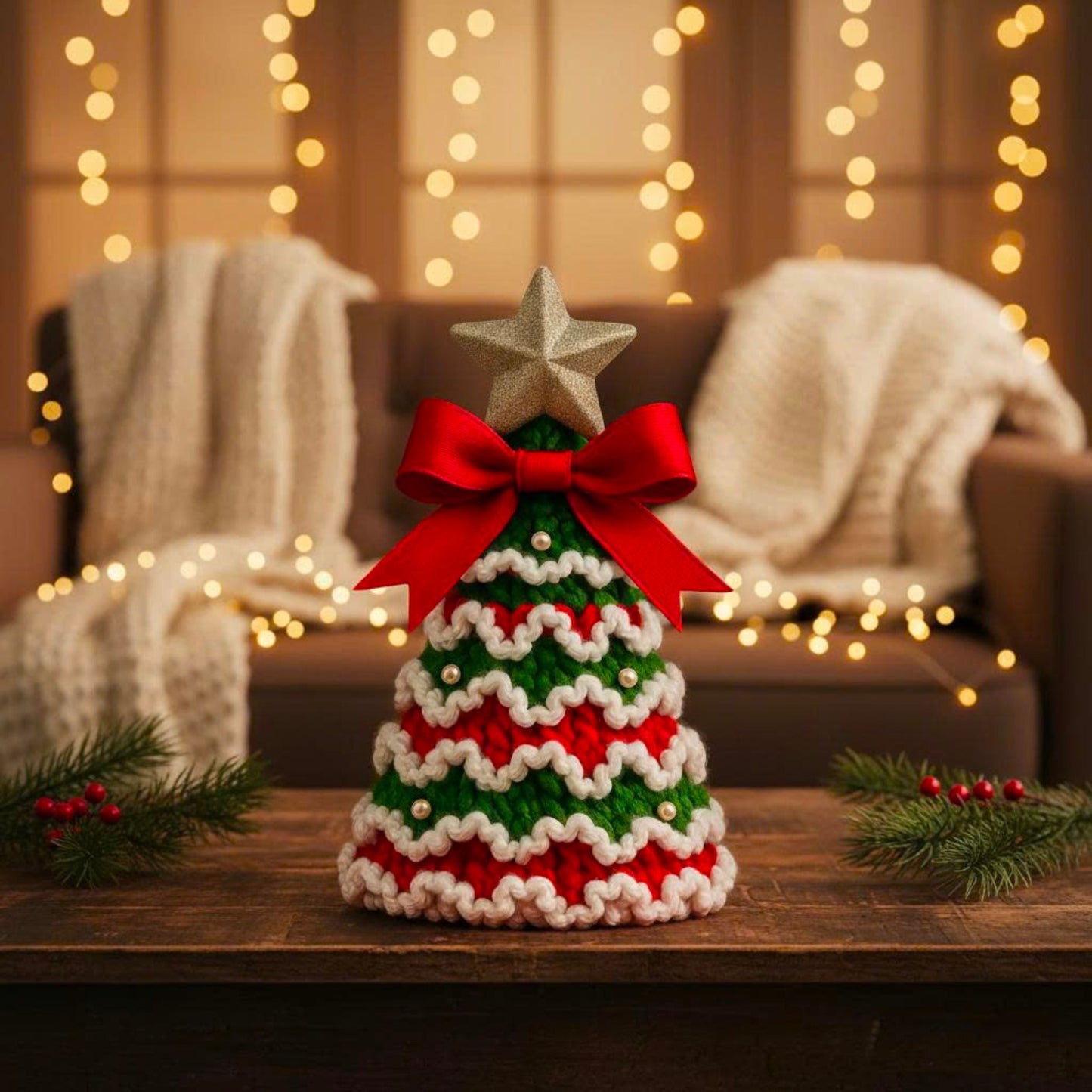 Cozy Ribbon Christmas Tree Crochet Pattern