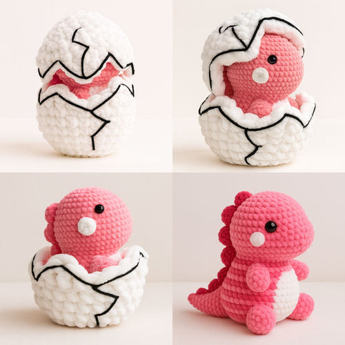Cute Baby Dino in Egg Amigurumi