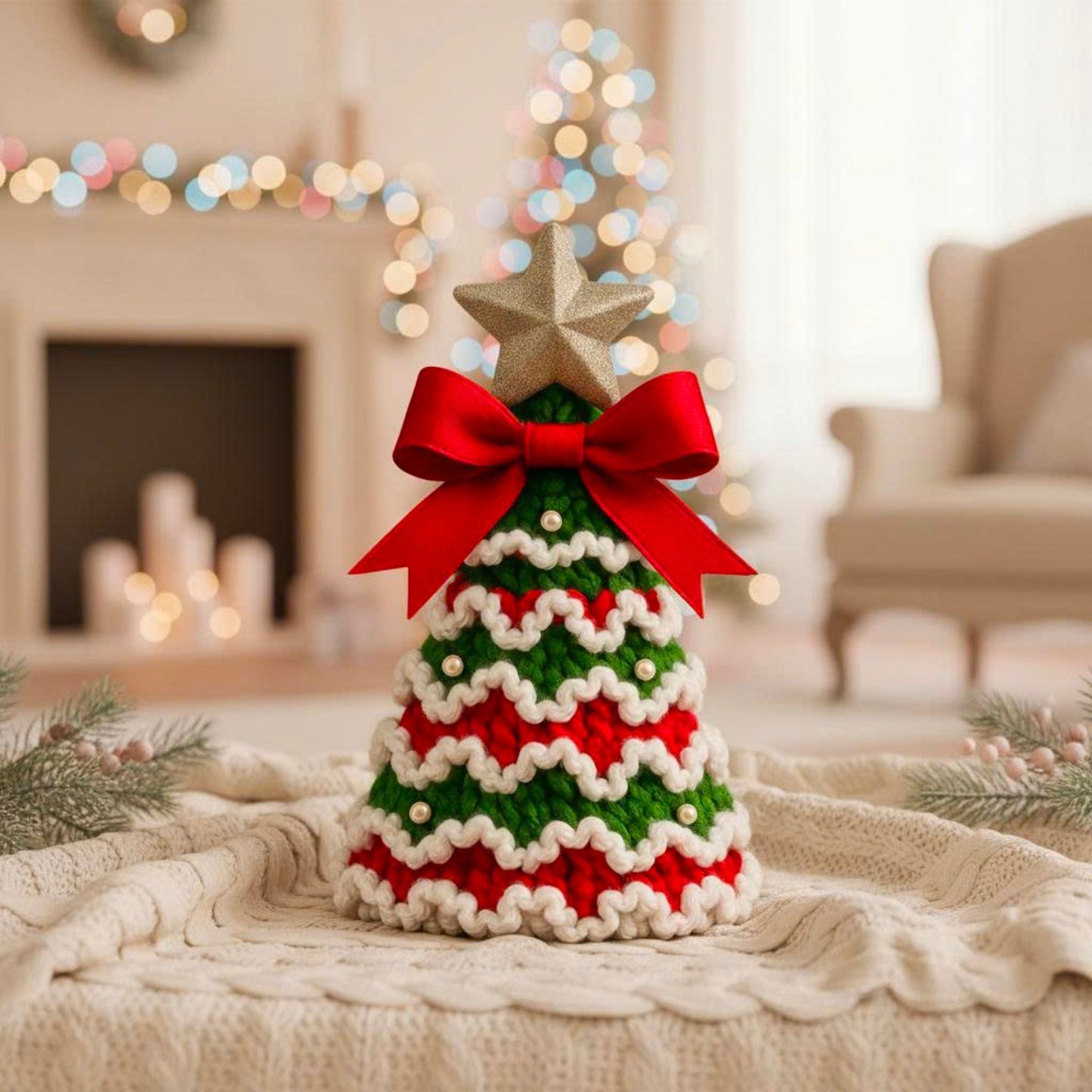 Cozy Ribbon Christmas Tree Crochet Pattern