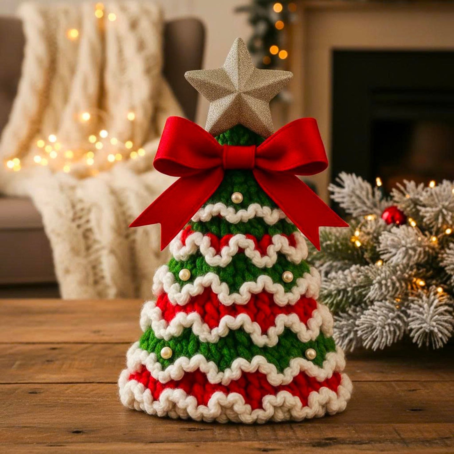 Cozy Ribbon Christmas Tree Crochet Pattern