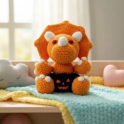 Halloween Triceratops Pattern