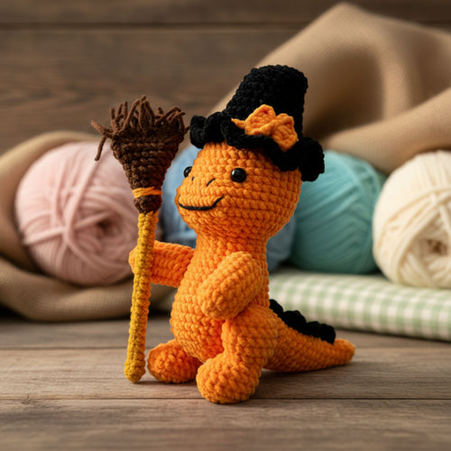 Halloween Witch Dino Pattern