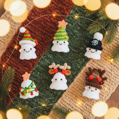 6 in 1 Christmas Ghost Pattern