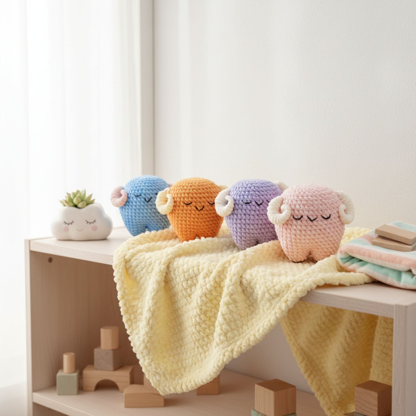 Sleepy Ram Crochet Pattern