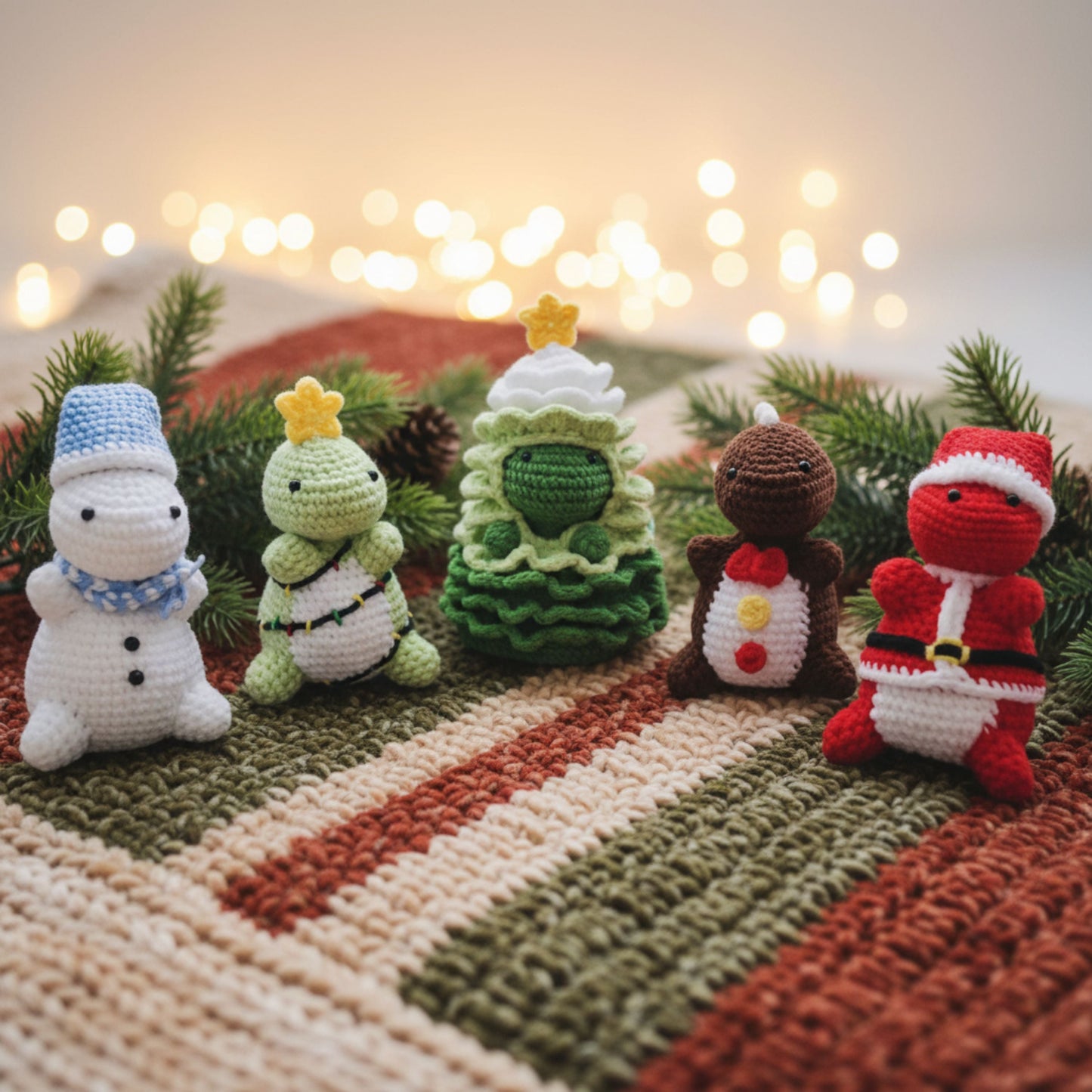 5 in 1 Christmas Dinosaur Pattern