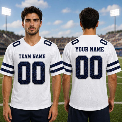 Custom Glitter Football Jersey, Personalized Team Name Number Shirt, Unisex Game Day Outfit, Matching Team Gift