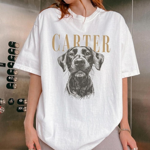 Custom Pet Photo Shirt, Personalized Dog Shirt, Pet Portrait Shirt, Custom Pet Name Tee, Dog Mom Gift, Cat Mom Gift