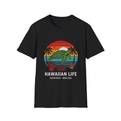 Hawaiian Turtle Maui Island Life T-Shirt , Hawaii Sea Turtle Design