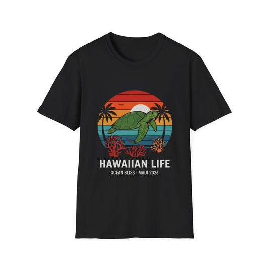 Hawaiian Turtle Maui Island Life T-Shirt , Hawaii Sea Turtle Design