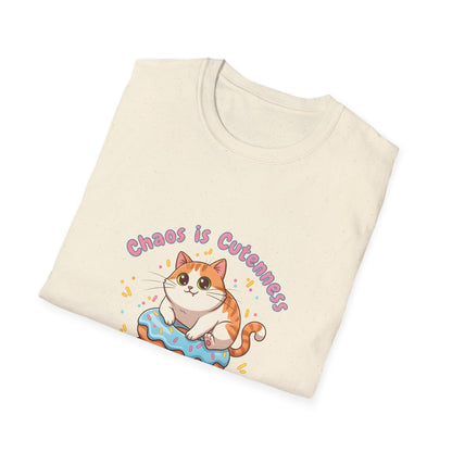 Chonks Is Cuteness Cat on Donuts T-Shirt, Cute Chaos Humor Cat Illustration